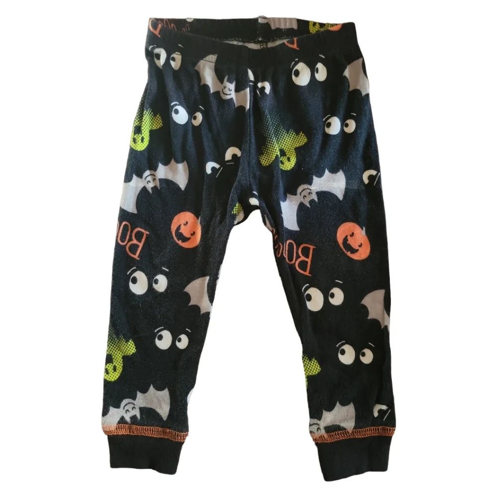 Halloween Leggings Pajama Bottoms Pants Ghosts Pumpkins Bats Boo! Sz 12M Cozy